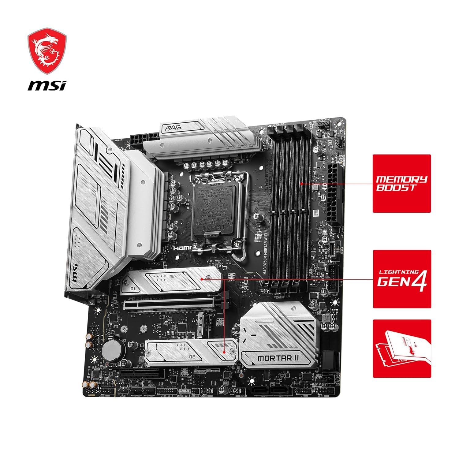MSI MAG B760M Mortar WiFi II Motherboard, Micro-ATX DDR5 - Image 2