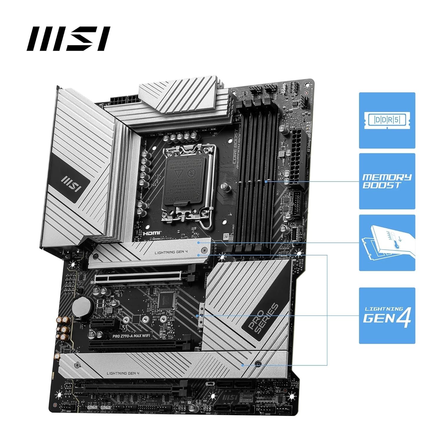 MSI PRO Z790-A MAX WiFi Motherboard, ATX DDR5 - Image 2