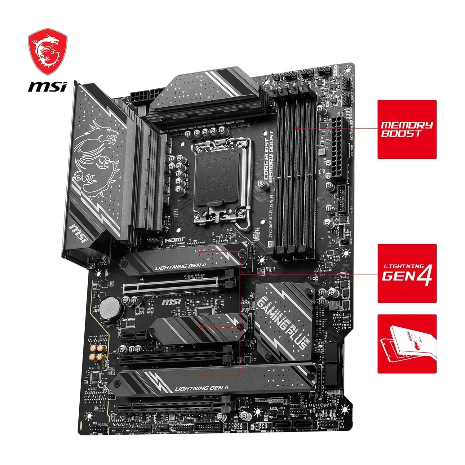 MSI Z790 Gaming Plus WiFi Motherboard, ATX DDR5 - Image 2
