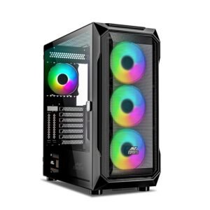 Ant Esports ICE- 410TG Mid Tower Gaming Case - Black