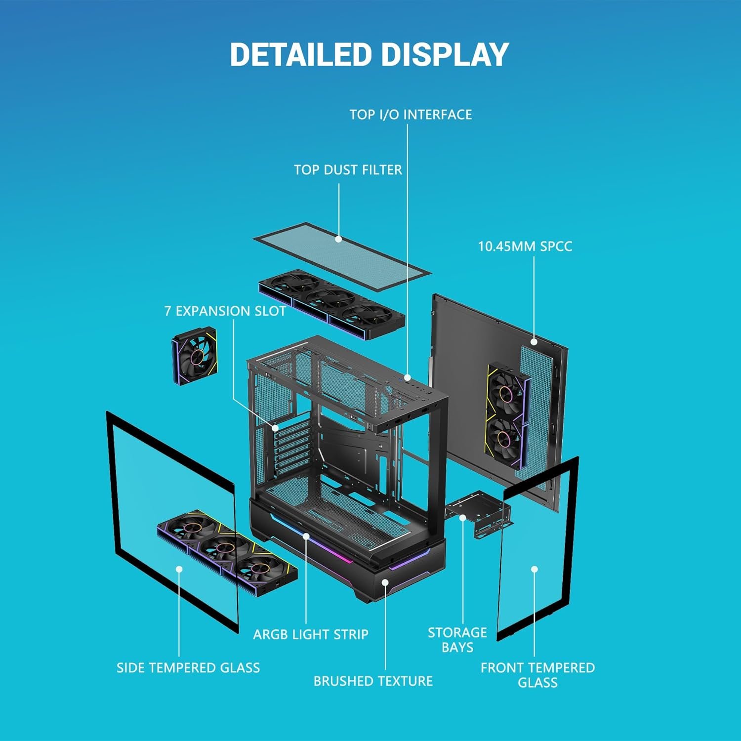 Ant Esports Crystal X6 Pro Mid-Tower Computer Case/Gaming Cabinet - Image 2