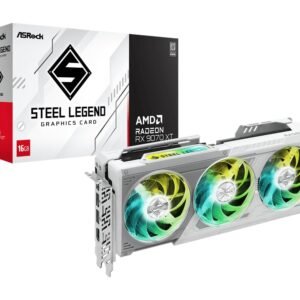 ASRock AMD Radeon RX 9070 XT Steel Legend 16GB White GPU 20Gbps