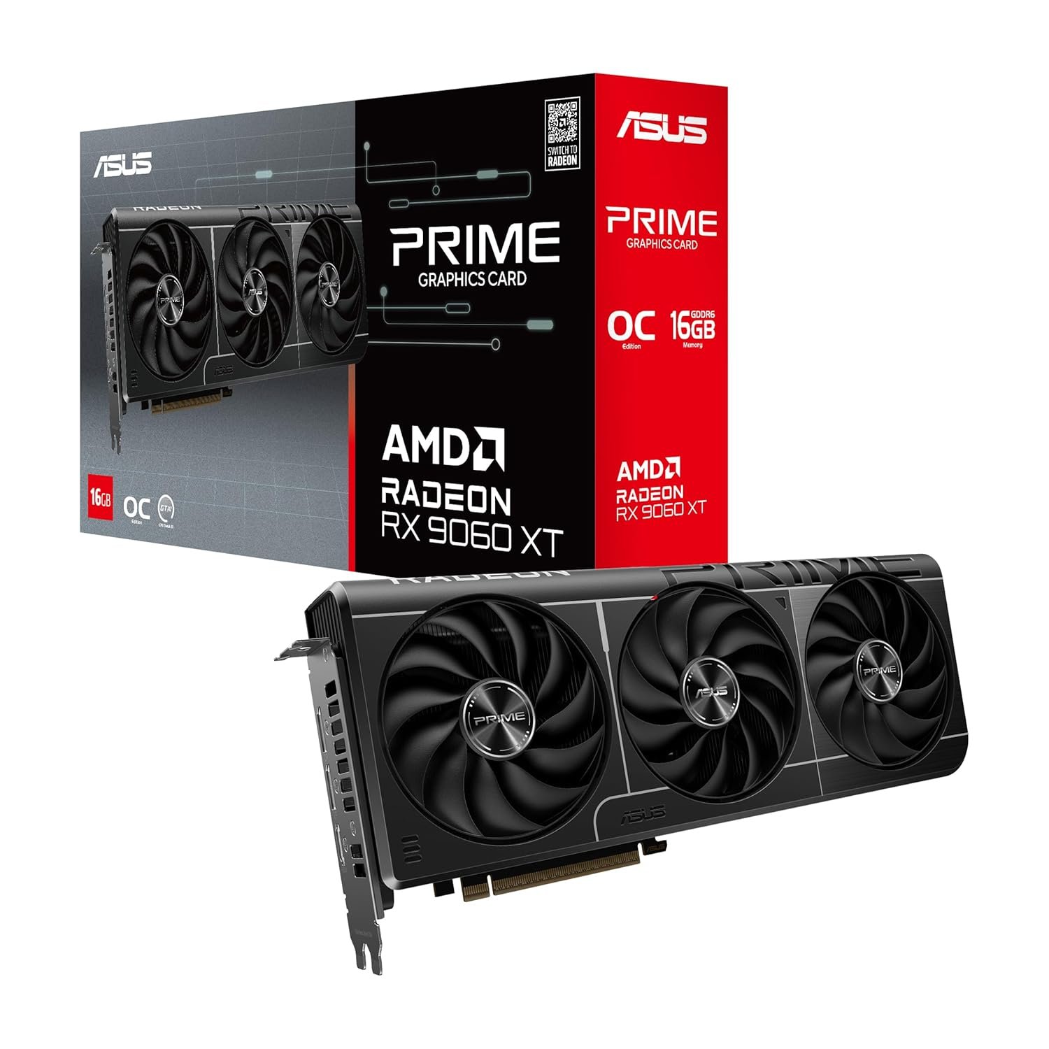 ASUS Prime Radeon™ RX 9060 XT 16GB GDDR6 OC Edition Graphics Card