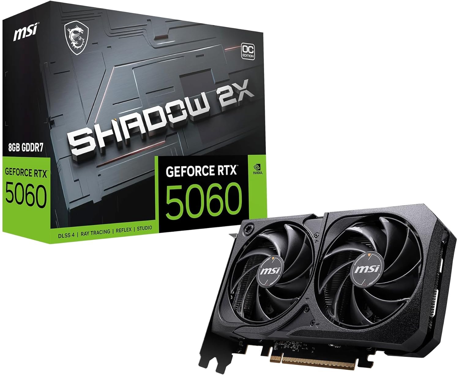 MSI GeForce RTX 5060 8G Shadow 2X OC 8GB GDDR7 Graphic Card