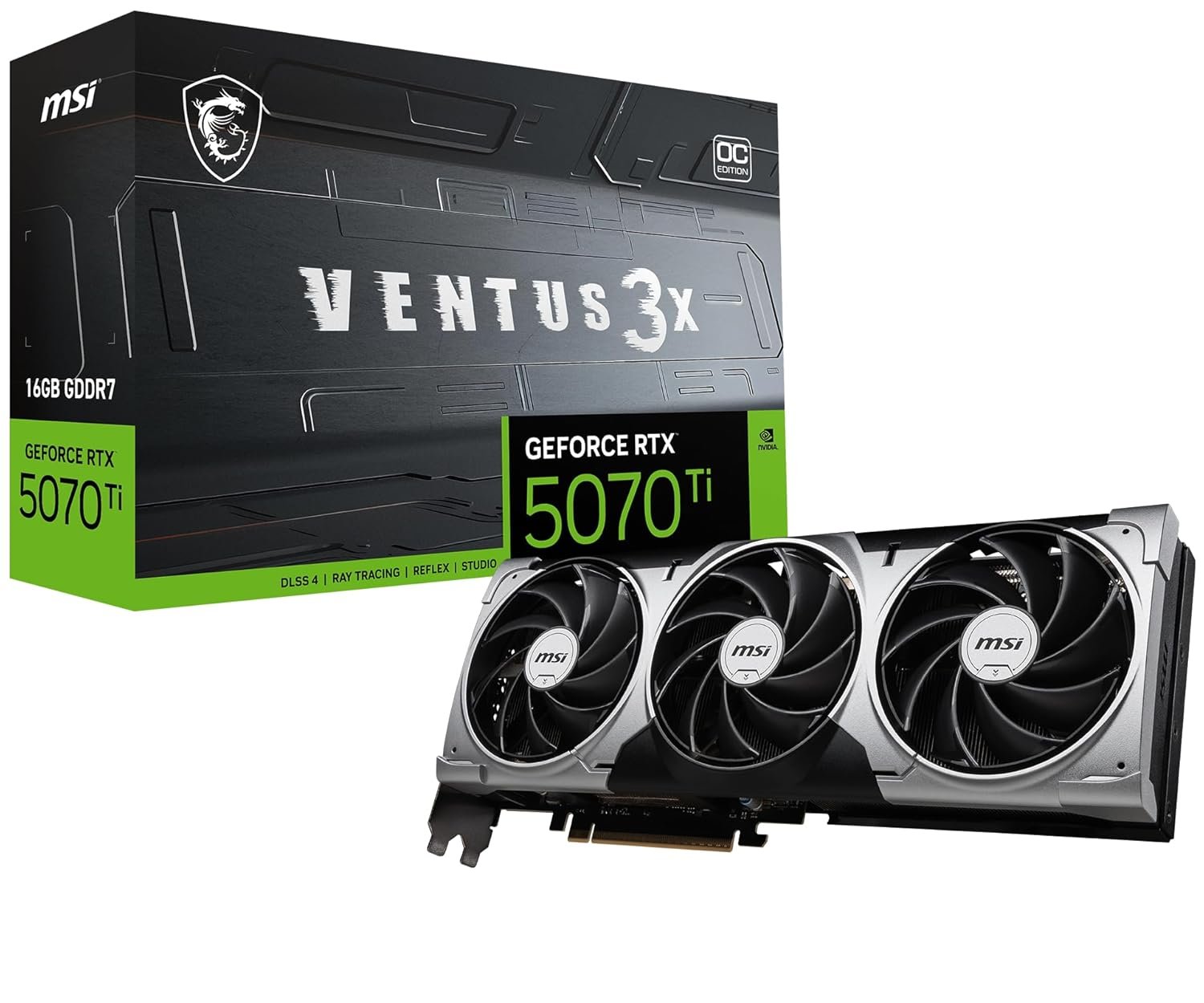 MSI Gaming RTX 5070 Ti 16G Ventus 3X OC 16GB GDDR7 Graphic Card