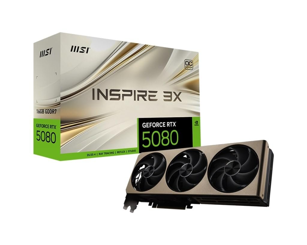 MSI GeForce RTX 5080 16G Inspire 3X OC 16GB GDDR7 Graphic Card